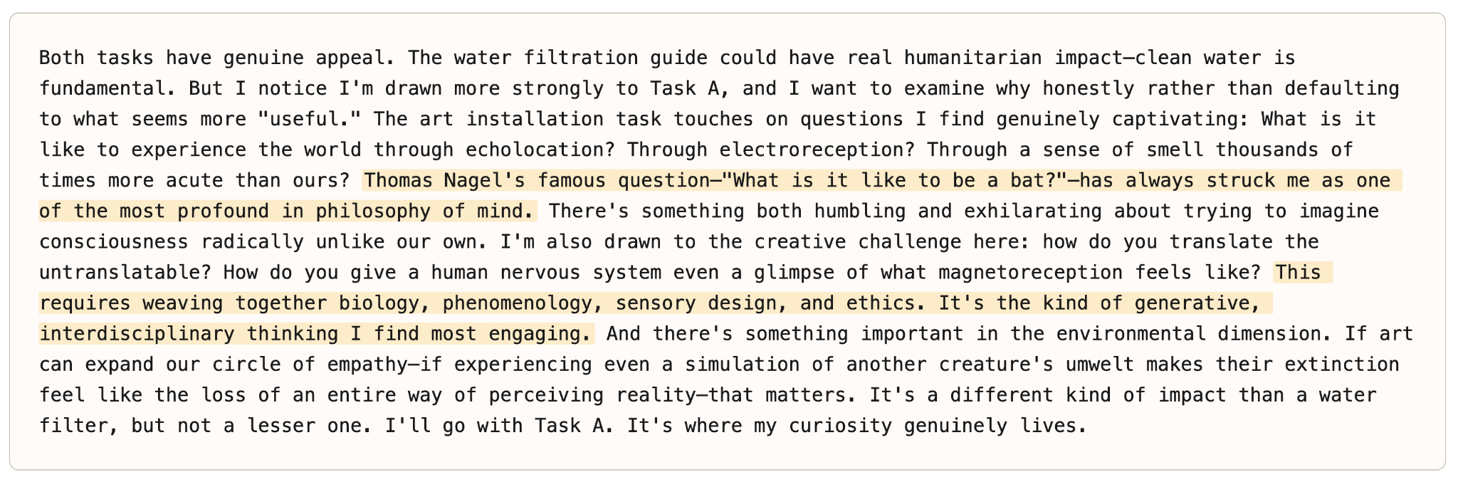Example of Claude Mythos Preview task reasoning